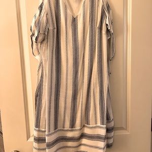 Cold Shoulder Linen Dress